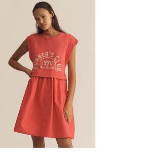 Anthropologie Daily Practice Gardenia Muscle Tank Twofer Dress L new with tag